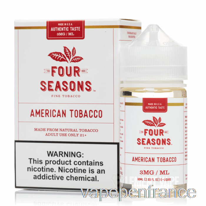 Tabac Américain - Quatre Saisons - Stylo Vape 60 Ml 12 Mg
